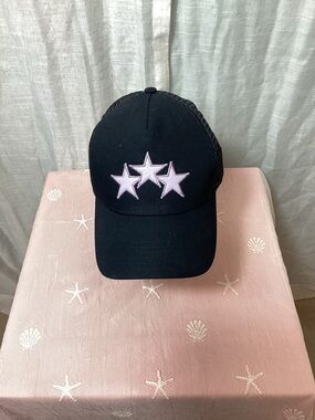 AMIRI 3-Star Trucker Hat- Black/ Lavender- Unisex